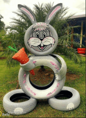 Upcycled tire seating